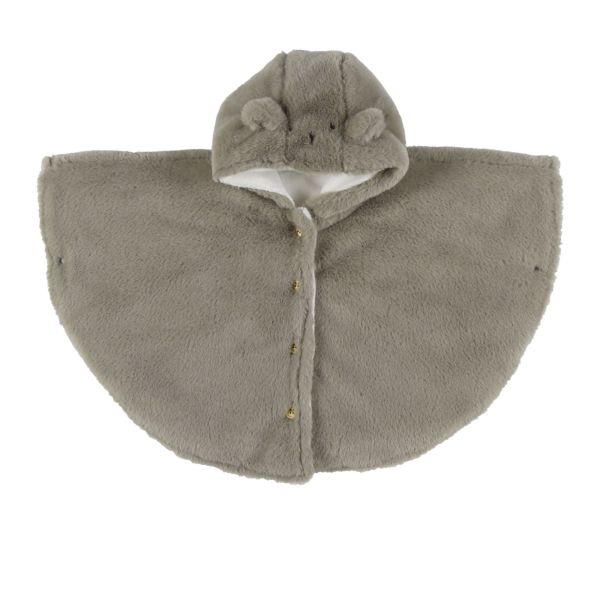 Poncho bébé en fausse fourrure 6-12M - Kaki