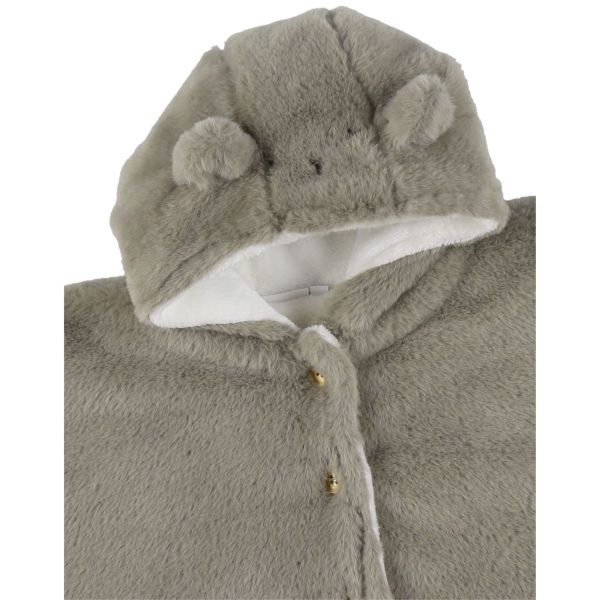 Poncho bébé fausse fourrure kaki 18M Mix and Match