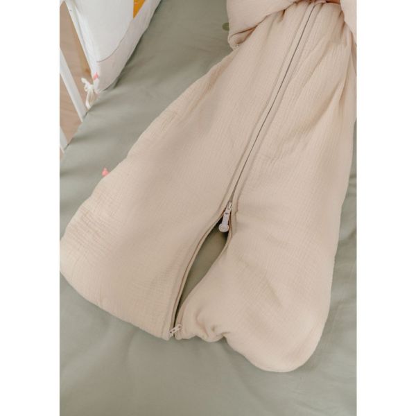 Gigoteuse nomade 100cm, Mousseline de coton bio, 6-24 mois - Beige