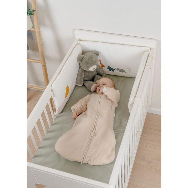 Gigoteuse nomade 70cm, Mousseline de coton bio, 1-6 mois - Beige