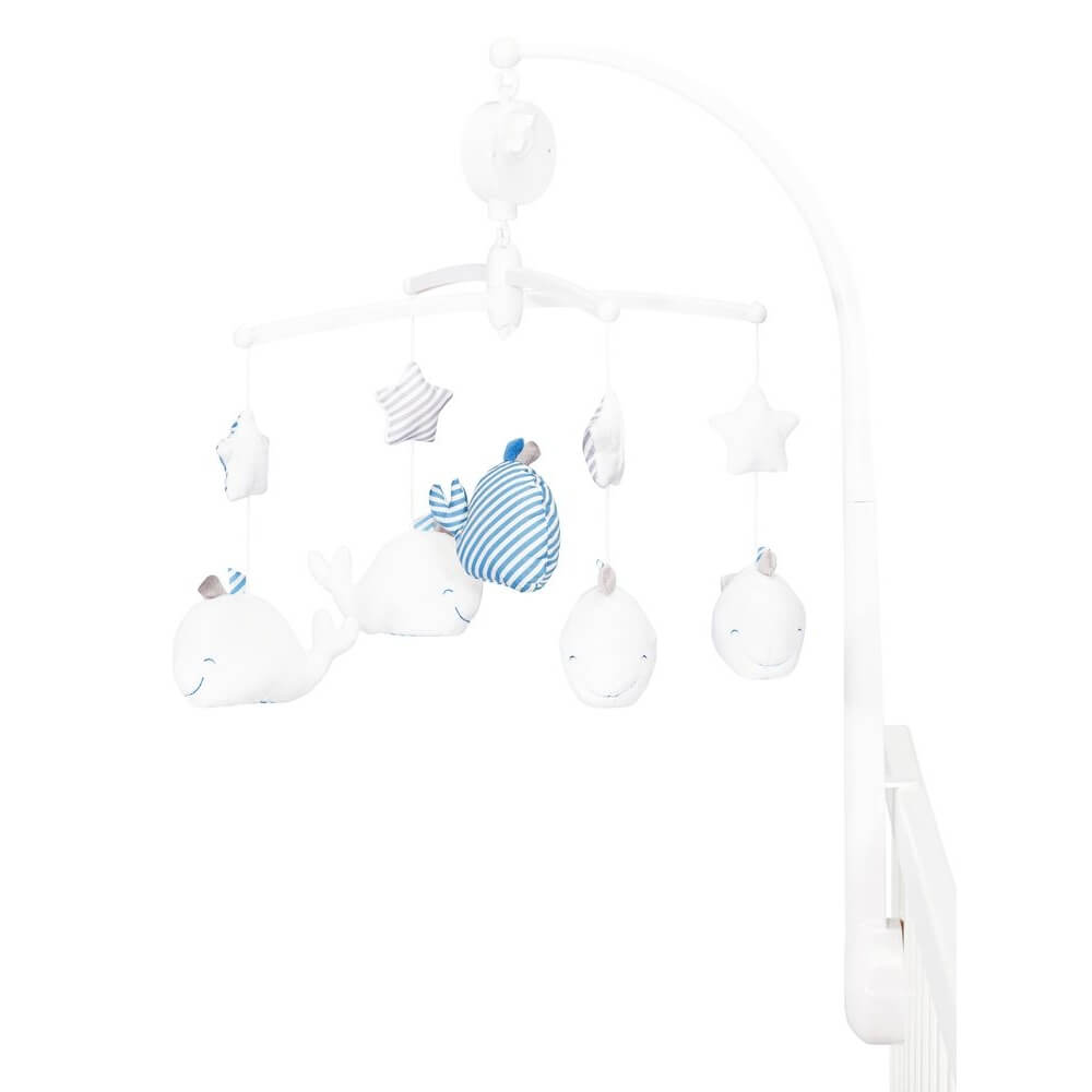 Sauthon Baby Deco Mobile Musical Blue Baleine Made In Bebe