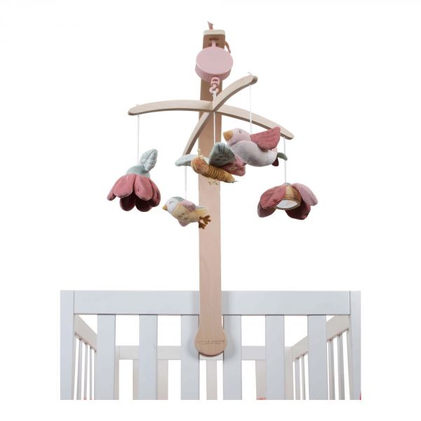 Mobile musical en bois  Flowers & Butterflies