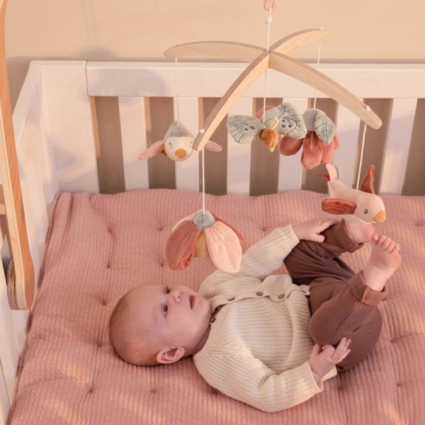 Mobile musical en bois  Flowers & Butterflies