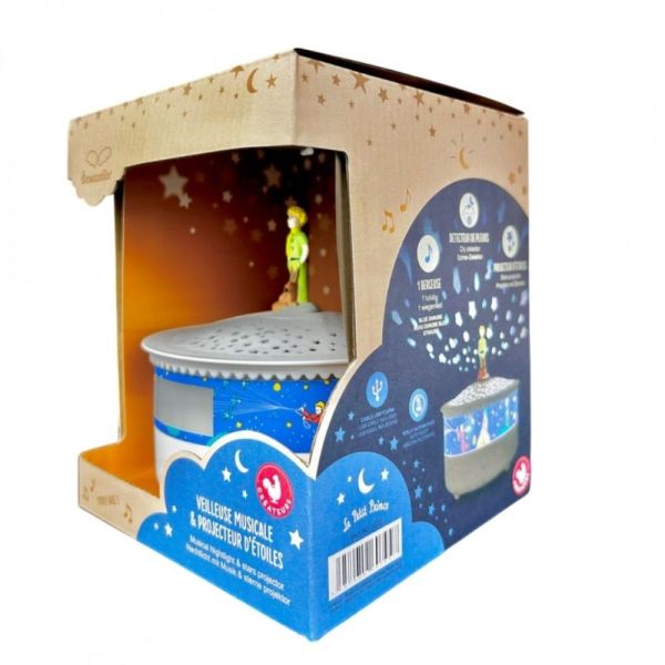 Veilleuse - Projecteur d'Etoiles - Musical - Détection des Pleurs - Rechargeable USB