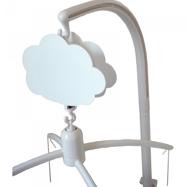 Mobile musical Girafe, éléphant rose et blanc