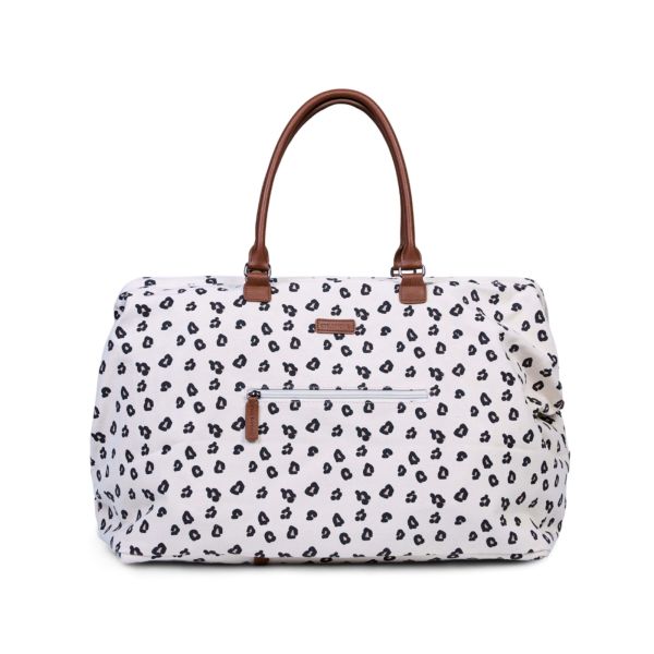 VERTBAUDET Sac à Langer Canvas Club Léopard - Beige, 48 X 31 X 24 Cm - Poches, Mousquetons, Bandoulière Réglable