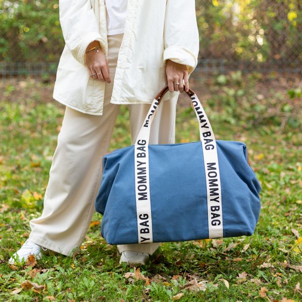 Sac à langer mommy bag signature canvas indigo