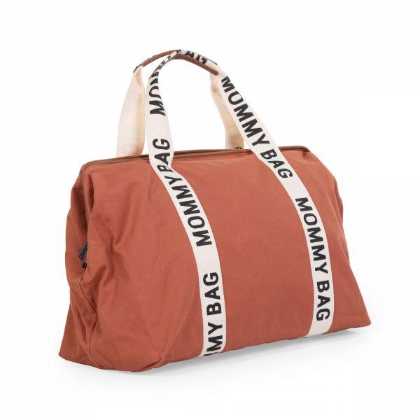 Sac à langer mommy bag signature canvas terracotta