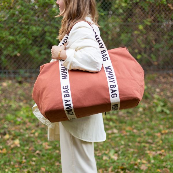 Sac à langer mommy bag signature canvas terracotta