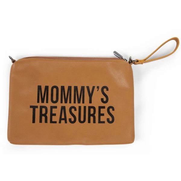 Pochette Mommy's Treasure simili cuir brun