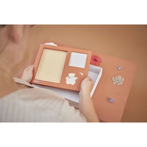 Cadre à souvenirs Photo et empreinte enfant Terracotta