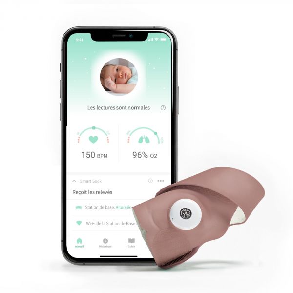 Babyphone Monitor Duo (Smart Sock 3 + Cam 2) Rose poudré