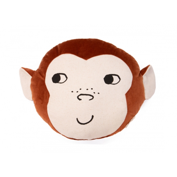 Coussin singe velvet wild brown