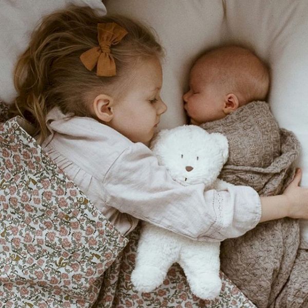 Peluche Veilleuse Ourson Nature Bio Blanc Polaire