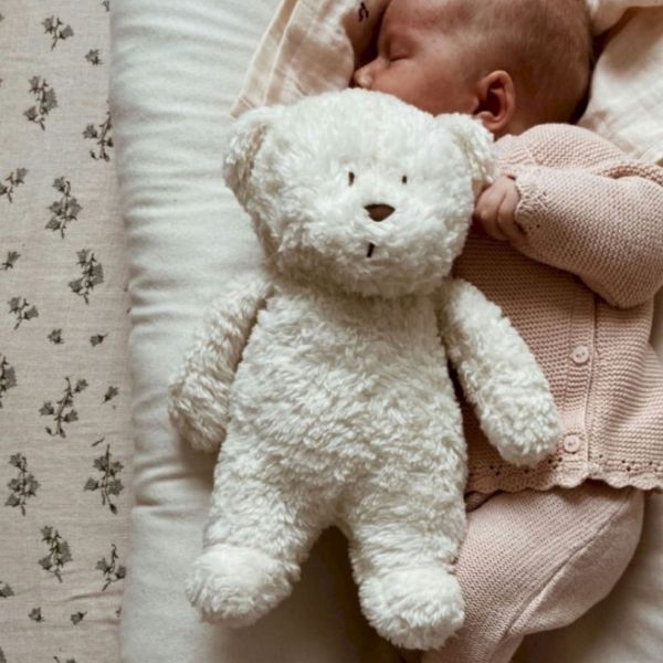 Peluche Veilleuse Ourson Nature Bio Blanc Polaire