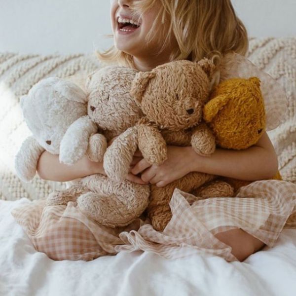 Peluche Veilleuse Ourson Nature Bio Blanc Polaire