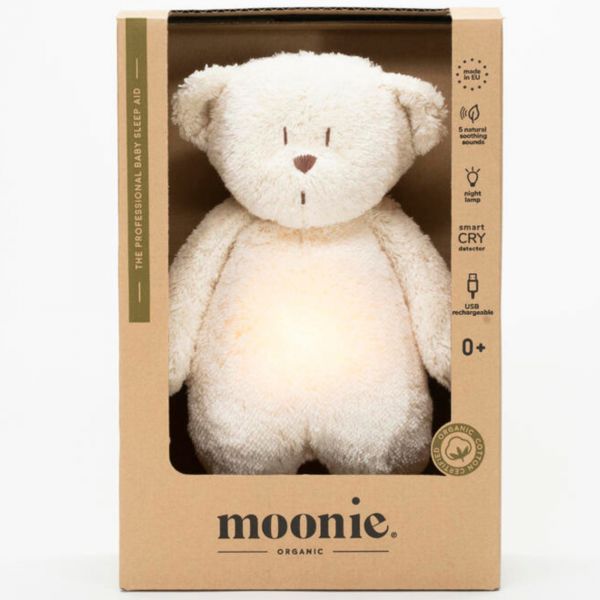 Peluche Veilleuse Ourson Nature Bio Blanc Polaire