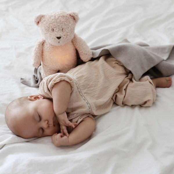 Peluche Veilleuse Ours Nature Bio Rose Blush