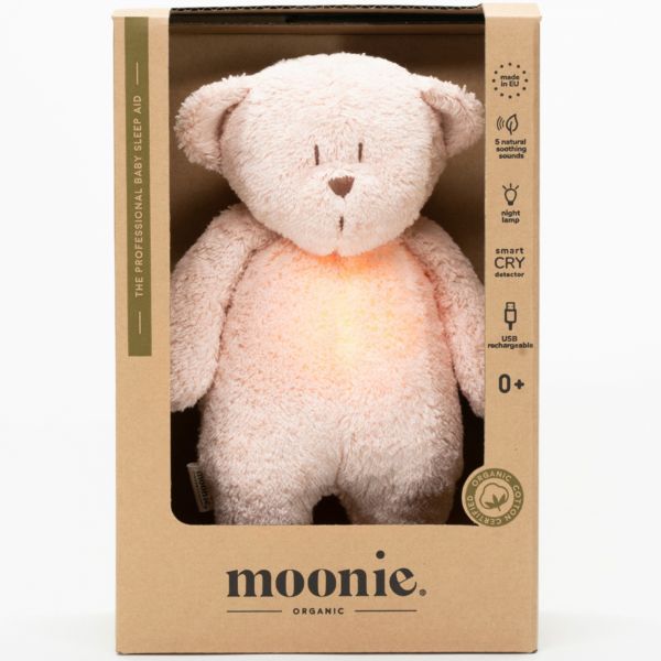 Peluche Veilleuse Ours Nature Bio Rose Blush
