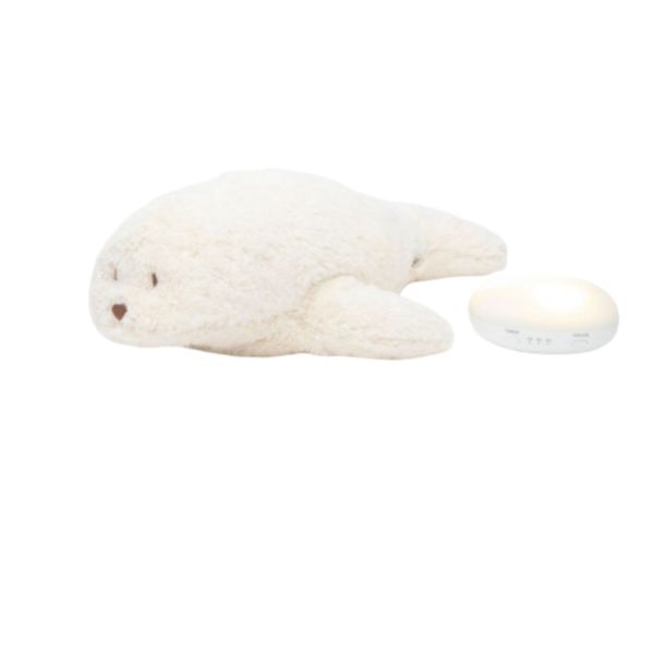 Phoque magique blanc polaire – Peluche bio avec veilleuse