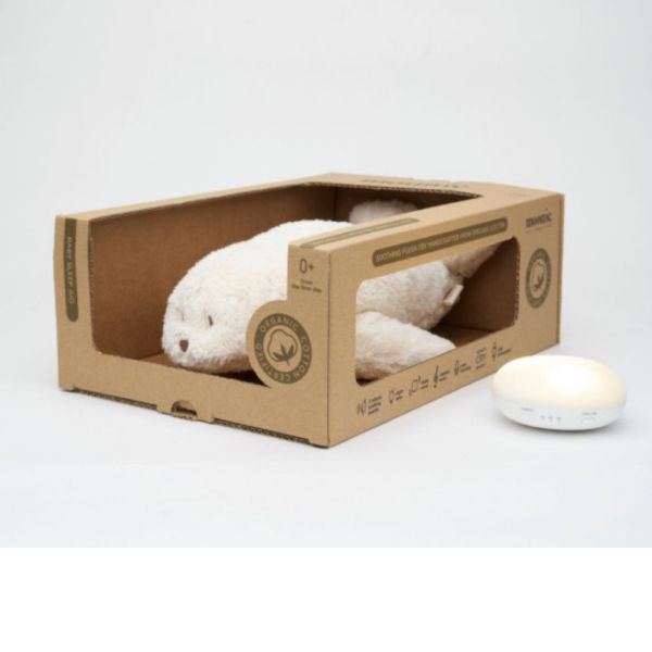 Phoque magique blanc polaire – Peluche bio avec veilleuse