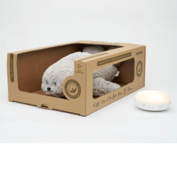 Phoque magique gris polaire – Peluche bio avec veilleuse