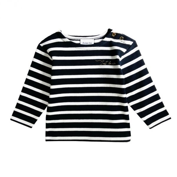 Marinière bébé Morgat marine blanc Taille 3/6 mois