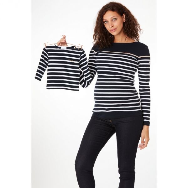 Marinière bébé Morgat marine blanc Taille 3/6 mois