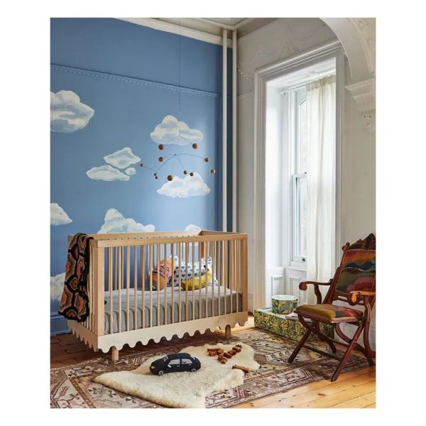 Lit évolutif bébé Moss 80x140 cm Naturel