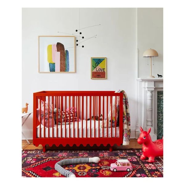 Lit évolutif bébé Moss 80x140 cm Rouge