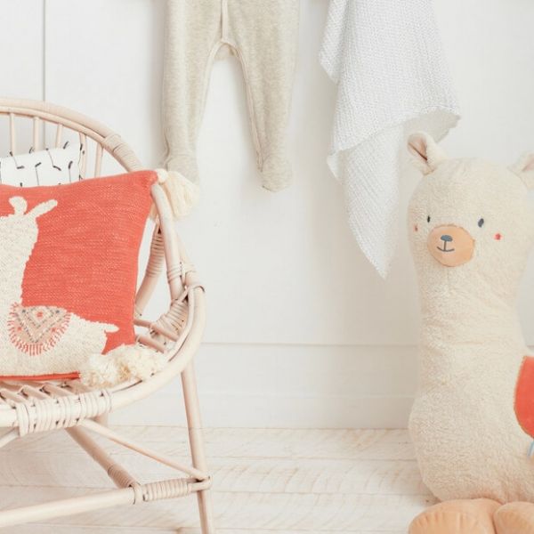 Coussin lama Coton Bio Moris & Sacha