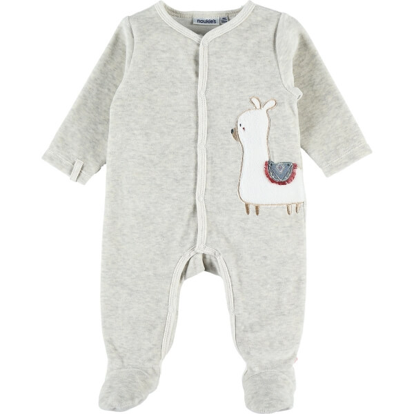 Noukie S Pyjama Velours Beige 3 Mois Moris Sacha Made In Bebe