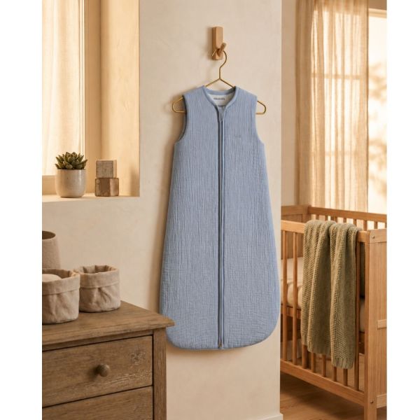 Gigoteuse été 100cm en coton ouatinée Bleu