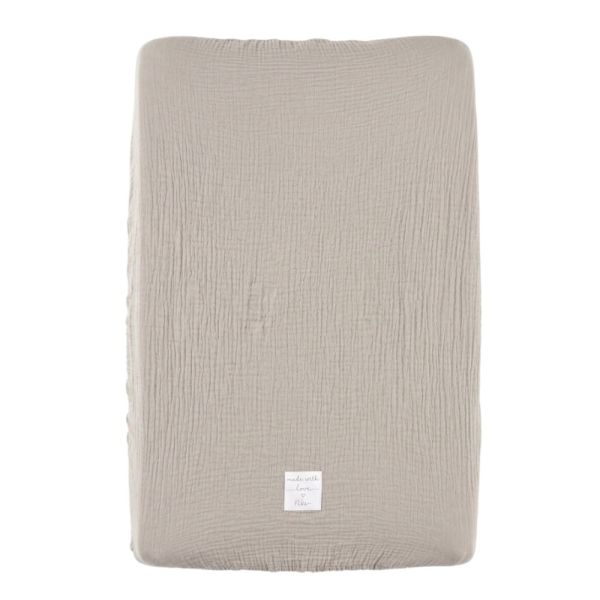Housse de matelas à langer en coton bio Beige