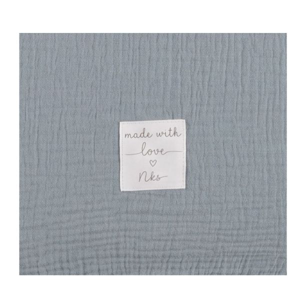 Housse de matelas à langer en coton bio Bleu