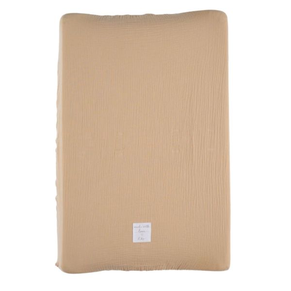 Housse de matelas à langer en coton bio Sable