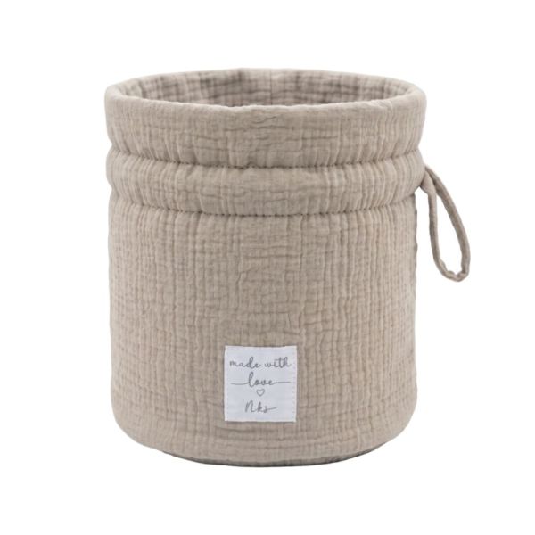 Panier de rangement nomade en coton bio Beige