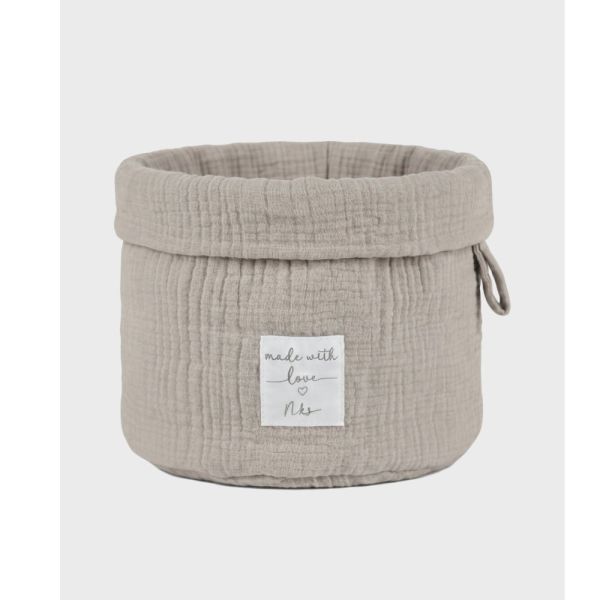 Panier de rangement nomade en coton bio Beige