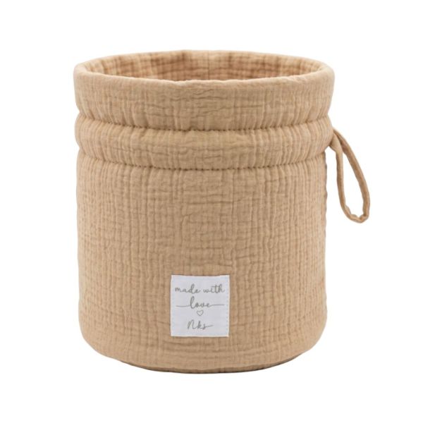 Panier de rangement nomade en coton bio Sable