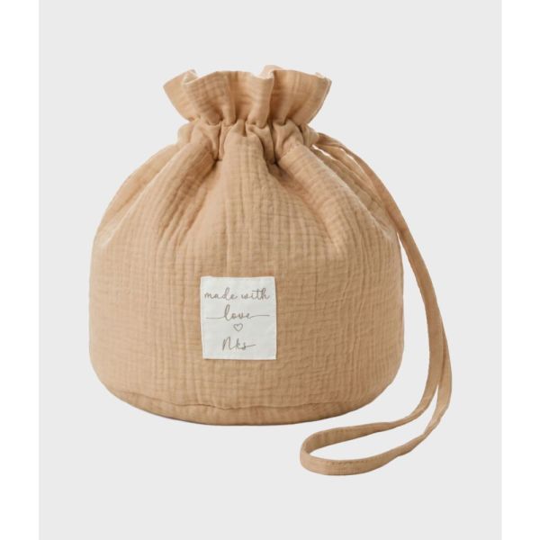 Panier de rangement nomade en coton bio Sable