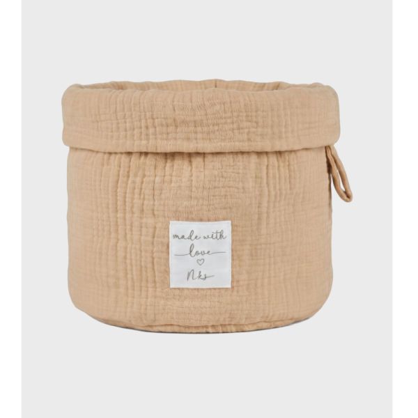 Panier de rangement nomade en coton bio Sable