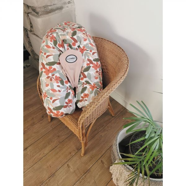 Coussin d'allaitement Multirelax+ jersey rose nude / floral