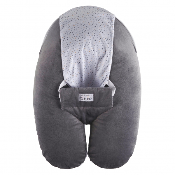 Coussin d'allaitement Multirelax velours gris