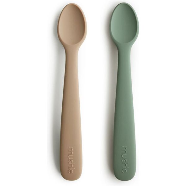 Lot de 2 cuillères bébé en silicone - Dried thym / Natural