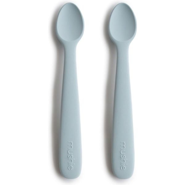 Lot de 2 cuillères bébé en silicone - Poudre Bleu