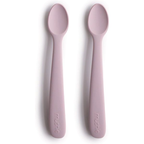 Lot de 2 cuillères bébé en silicone - Soft Lila