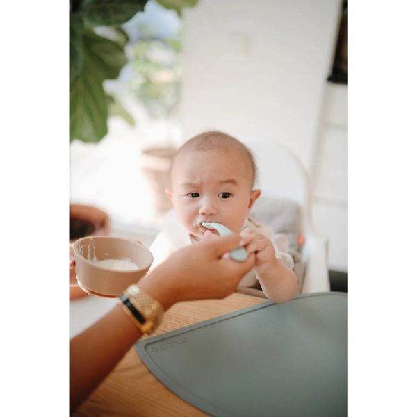 Lot de 2 cuillères bébé en silicone - Soft Lila