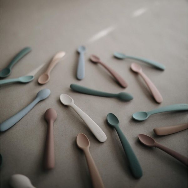Lot de 2 cuillères bébé en silicone - Soft Lila