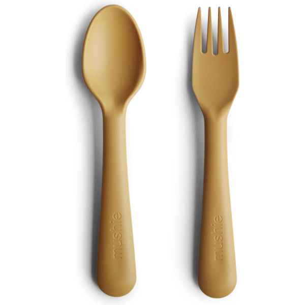 Set de couverts Cuillère & fourchette enfant - Moutarde