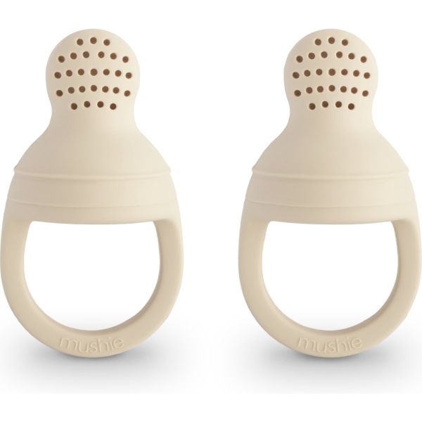 Lot de 2 sucettes grignoteuses silicone - Beige sable